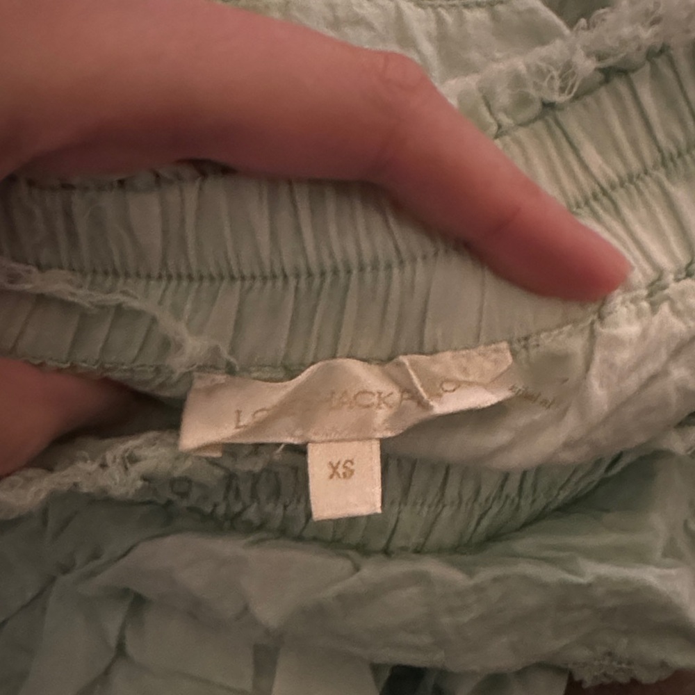 Loveshackfancy Light Green Ruffled Mini Skirt - image 2